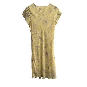 Vintage Expressions Y2K Dress Womens 16W Sheer Yellow Floral Chiffon‎ Maxi Fairy